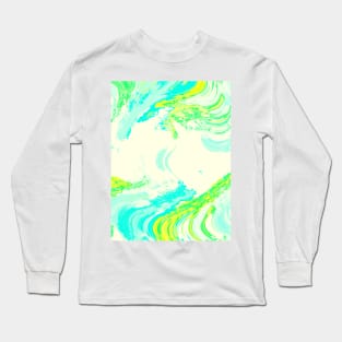 Blue and Green Swirls Long Sleeve T-Shirt